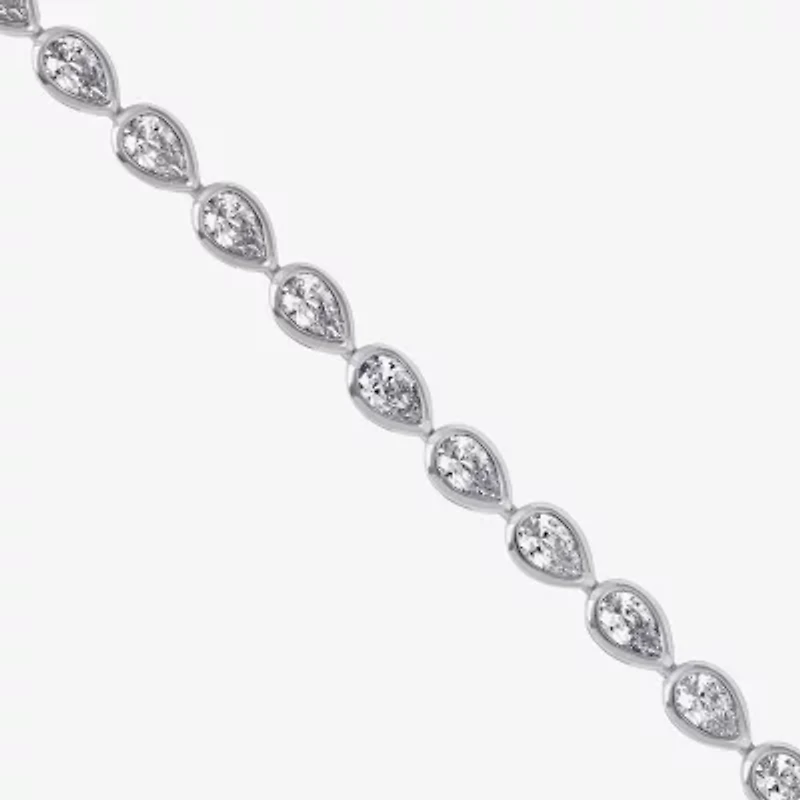 Diamonart Womens Cubic Zirconia Sterling Silver 7.25 Inch Tennis Bracelet