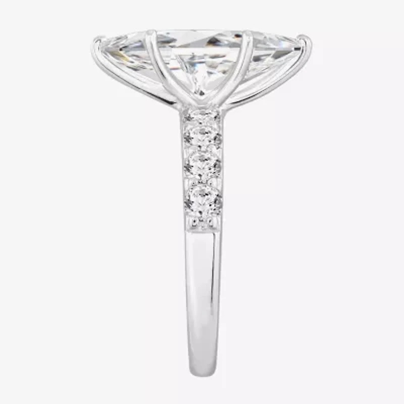 Diamonart Womens Cubic Zirconia Sterling Silver Marquise Side Stone Cocktail Ring