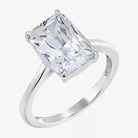 Diamonart Womens Cubic Zirconia Sterling Silver Solitaire Cocktail Ring