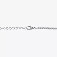 Diamonart Womens Cubic Zirconia Sterling Silver 15 Inch Tennis Necklace