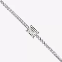 Diamonart Womens Cubic Zirconia Sterling Silver 15 Inch Tennis Necklace