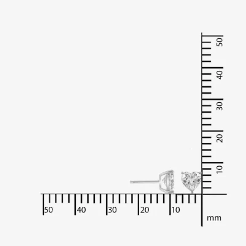 Diamonart Womens Cubic Zirconia Sterling Silver Heart 2-pc. Jewelry Set