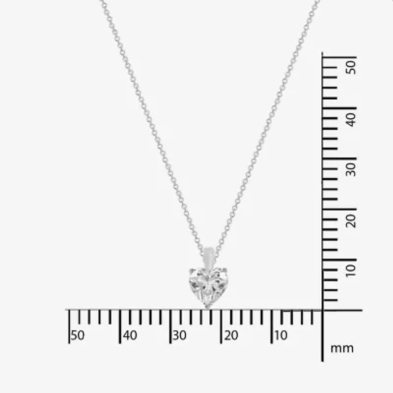 Diamonart Womens Cubic Zirconia Sterling Silver Heart 2-pc. Jewelry Set