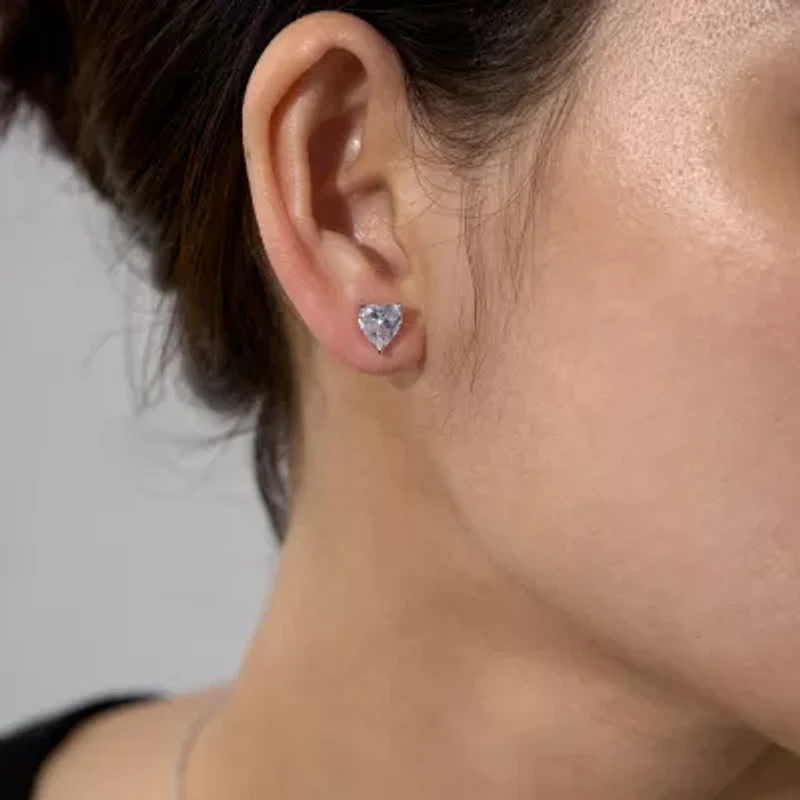 Diamonart Womens Cubic Zirconia Sterling Silver Heart 2-pc. Jewelry Set