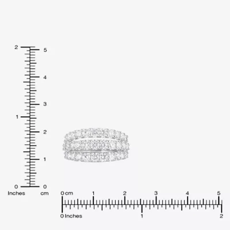 (F, Si2) Womens 2 CT. T.W. Lab Grown White Diamond Sterling Silver Band