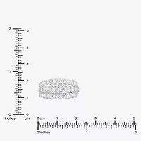 (F, Si2) Womens 2 CT. T.W. Lab Grown White Diamond Sterling Silver Band