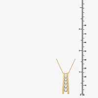 (G, Si1-Si2) Womens 1 CT. T.W. Lab Grown White Diamond 14K Gold Over Silver 18 Inch Pendant Necklace