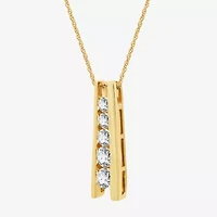 (G, Si1-Si2) Womens 1 CT. T.W. Lab Grown White Diamond 14K Gold Over Silver 18 Inch Pendant Necklace