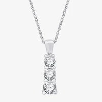 (G, Si1-Si2) Womens 1 CT. T.W. Lab Grown White Diamond Sterling Silver 18 Inch Pendant Necklace