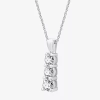 (G, Si1-Si2) Womens 1 CT. T.W. Lab Grown White Diamond Sterling Silver 18 Inch Pendant Necklace