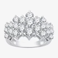 (G, Si1-Si2) Womens 3 CT. T.W. Lab Grown White Diamond Sterling Silver Cocktail Ring
