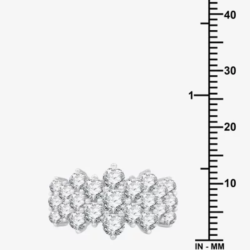 (G, Si1-Si2) Womens 3 CT. T.W. Lab Grown White Diamond Sterling Silver Cocktail Ring