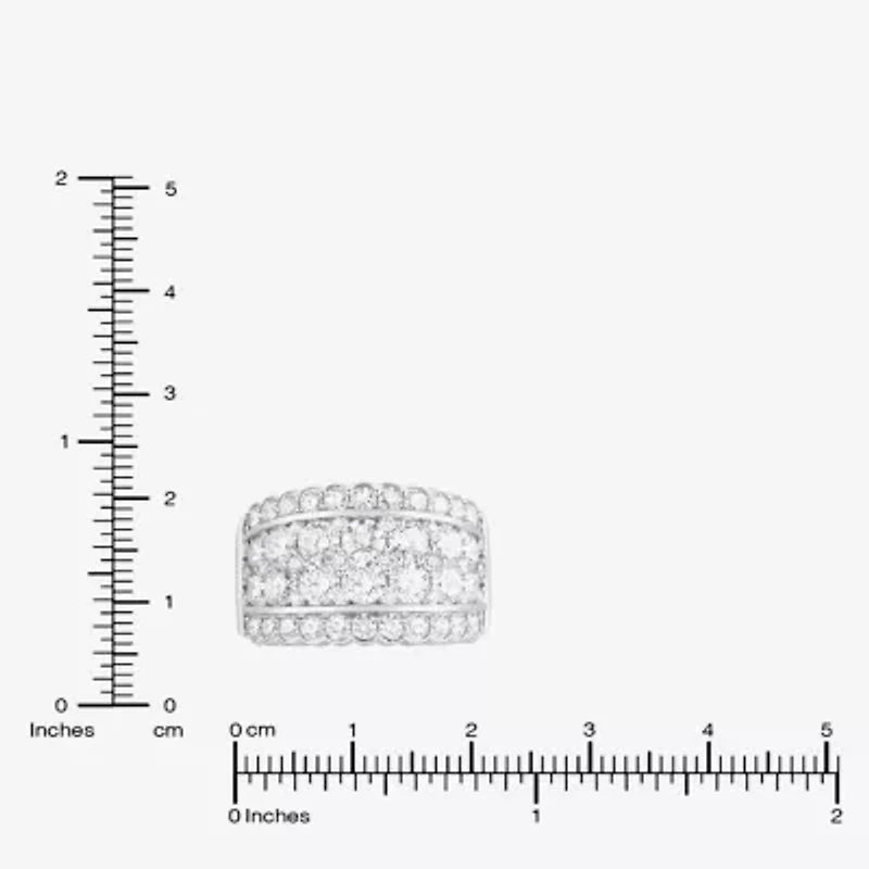 (F/Si2) Womens 3 CT. T.W. Lab Grown White Diamond Sterling Silver Cocktail Ring