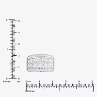 (F/Si2) Womens 3 CT. T.W. Lab Grown White Diamond Sterling Silver Cocktail Ring