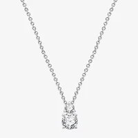 (G, Si1-Si2) Womens 1/2 CT. T.W. Lab Grown White Diamond Sterling Silver 18 Inch Pendant Necklace