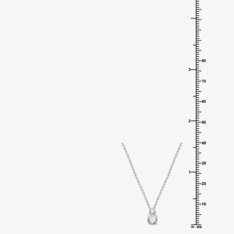 (G, Si1-Si2) Womens 1/2 CT. T.W. Lab Grown White Diamond Sterling Silver 18 Inch Pendant Necklace