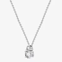 (G, Si1-Si2) Womens 1/2 CT. T.W. Lab Grown White Diamond Sterling Silver 18 Inch Pendant Necklace
