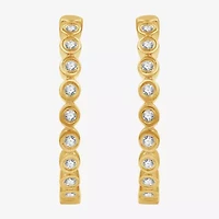 (G, Si1-Si2) Womens 1/2 CT. T.W. Lab Grown White Diamond 14K Gold Over Silver 22.8mm Hoop Earrings