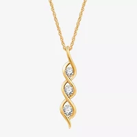 (G, Si1-Si2) Womens 1/2 CT. T.W. Lab Grown White Diamond 14K Gold Over Silver 18 Inch Pendant Necklace