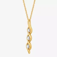 (G, Si1-Si2) Womens 1/2 CT. T.W. Lab Grown White Diamond 14K Gold Over Silver 18 Inch Pendant Necklace