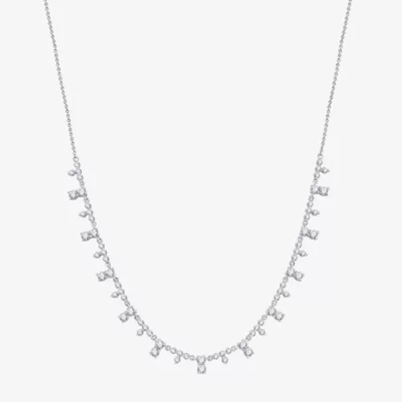 (G, Si1-Si2) Womens White Diamond 12 Inch Tennis Necklace