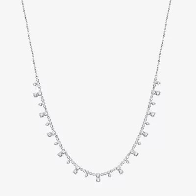 (G, Si1-Si2) Womens White Diamond 12 Inch Tennis Necklace