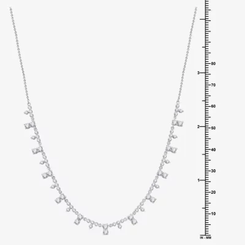 (G, Si1-Si2) Womens White Diamond 12 Inch Tennis Necklace