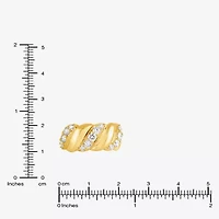 (F, Si2) Womens 1 CT. T.W. Lab Grown White Diamond 14K Gold Over Silver Cocktail Ring