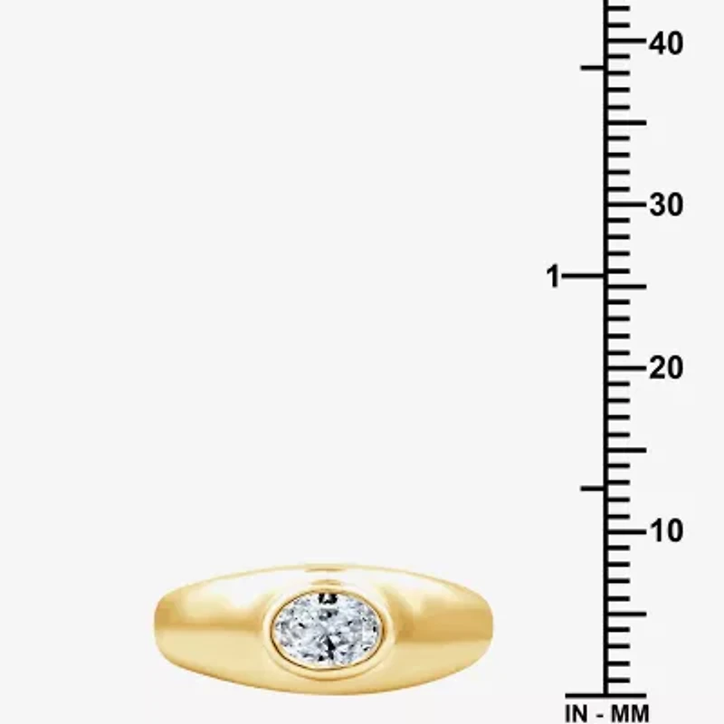 (G, Si1-Si2) Womens 1/2 CT. T.W. Lab Grown White Diamond 14K Gold Over Silver Oval Band