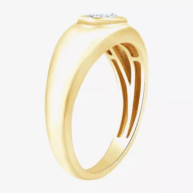 (G, Si1-Si2) Womens 1/2 CT. T.W. Lab Grown White Diamond 14K Gold Over Silver Oval Band