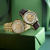 Bulova Octava Mens Automatic Gold Tone Stainless Steel Bracelet Watch 98a292