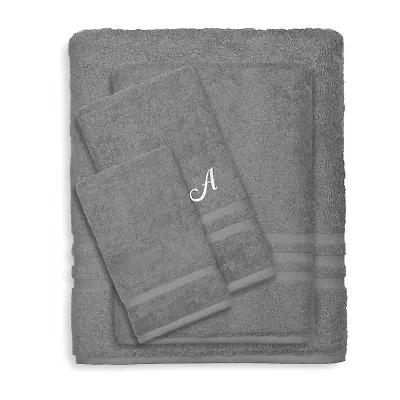 Linum Home Textiles Denzi Monogram Towel Collection 4-pc. Bath Set