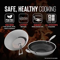 Hell's Kitchen Hybrid Stainless Steel 12" Wok