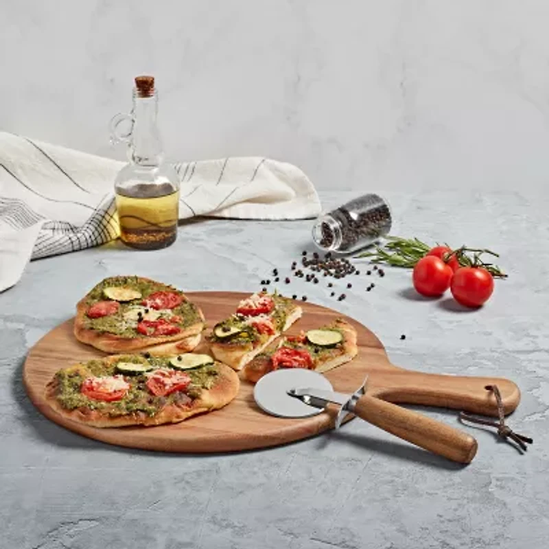 Gallery Acacia Wood 2-pc. Pizza Serve Set