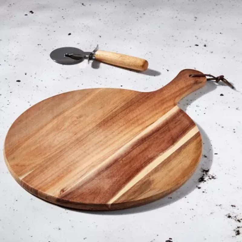 Gallery Acacia Wood 2-pc. Pizza Serve Set