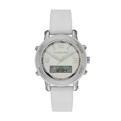 Skechers® Womens White Silicone Analog/Digital Chronograph Watch