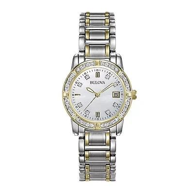 Bulova® Womens Diamond-Accent Mother-of-Pearl Watch 98R107