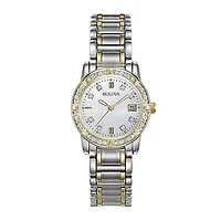 Bulova® Womens Diamond-Accent Mother-of-Pearl Watch 98R107