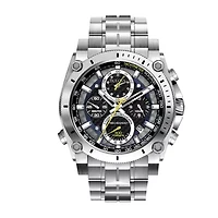 Bulova Precisionist Mens Chronograph Silver Tone Stainless Steel Bracelet Watch 96b175
