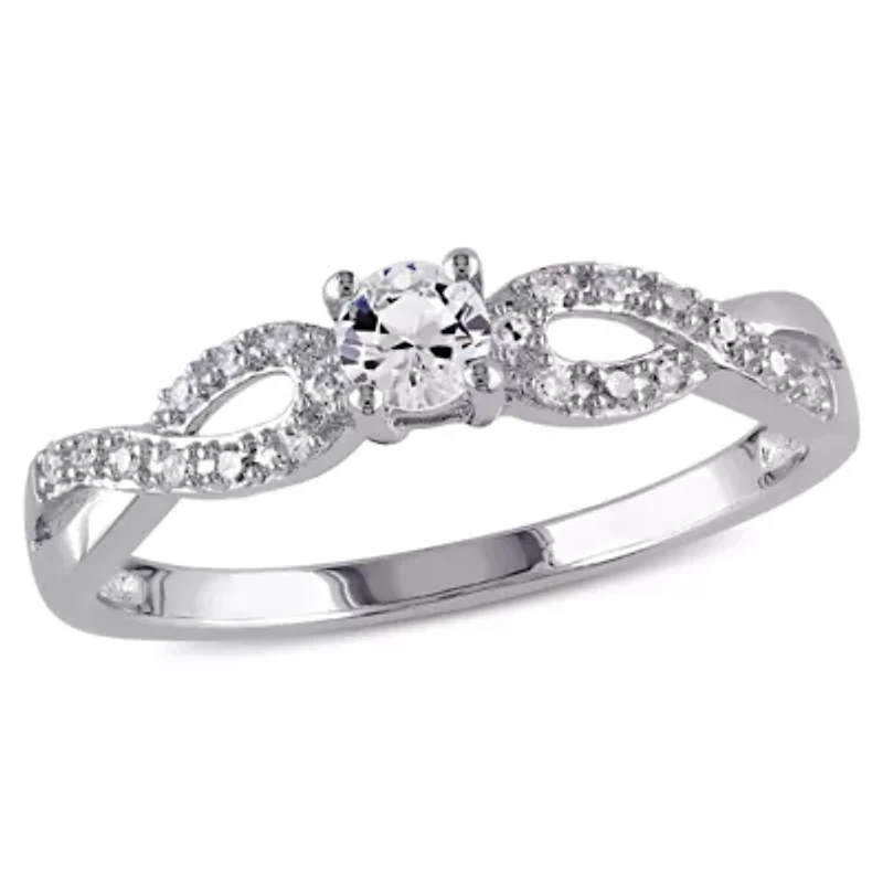 1/10 CT. T.W. Diamond & Lab-Created White Sapphire Engagement Ring