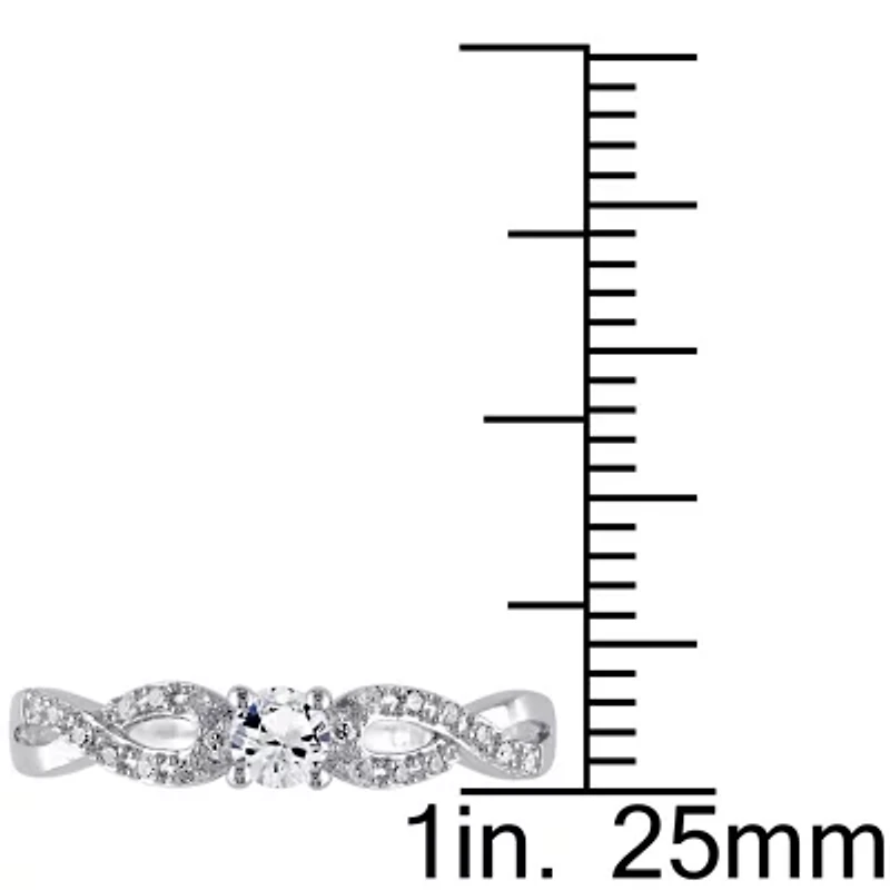1/10 CT. T.W. Diamond & Lab-Created White Sapphire Engagement Ring