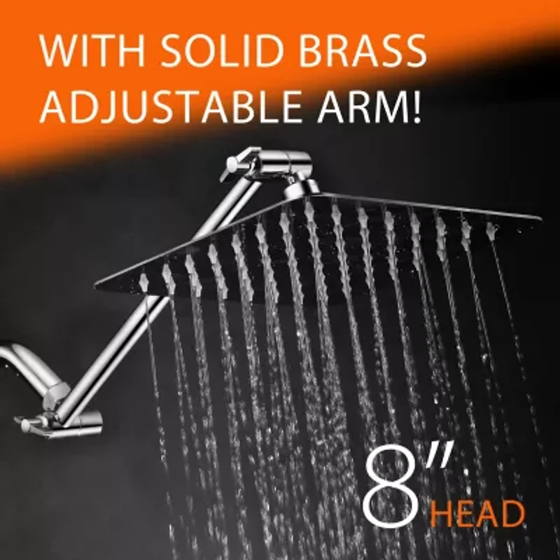 HotelSpa® Mega-Size 8" Square Rainfall Showerhead