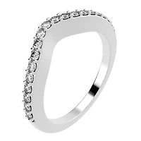 Enchanted Disney Fine Jewelry Womens 2MM 1/4 CT. T.W. Natural White Diamond 14K Gold Cinderella Princess Wedding Band