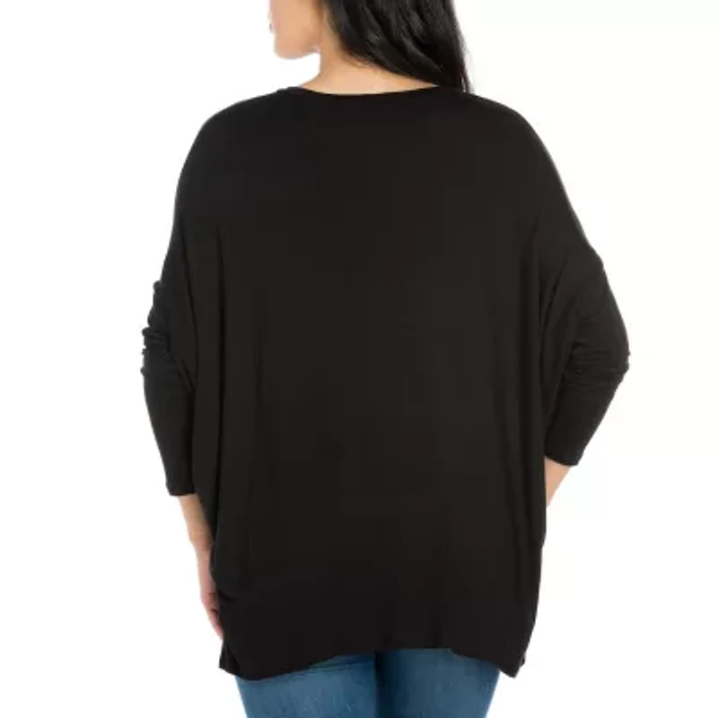 24/7 Comfort Apparel Womens Long Dolman Sleeve  Oversized Top