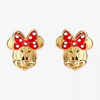 Disney Collection 14K Gold 8mm Minnie Mouse Stud Earrings
