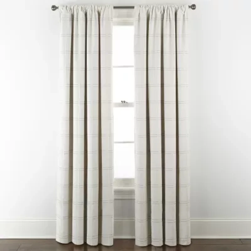 Linden Street Grayson 3-Ways To Hang 100% Blackout Rod Pocket Back Tab Top Single Curtain Panel