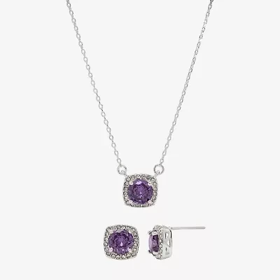 Sparkle Allure Womens Cubic Zirconia Pure Silver Over Brass 2-pc. Jewelry Set
