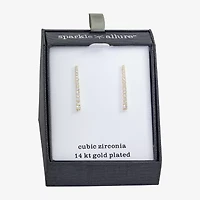 Sparkle Allure Womens Cubic Zirconia 14K Gold Over Brass Drop Earrings
