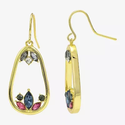 Sparkle Allure Womens Multi Color Crystal 14K Gold Over Brass Drop Earrings