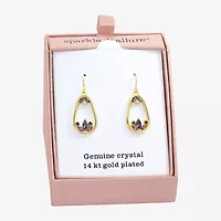 Sparkle Allure Womens Multi Color Crystal 14K Gold Over Brass Drop Earrings